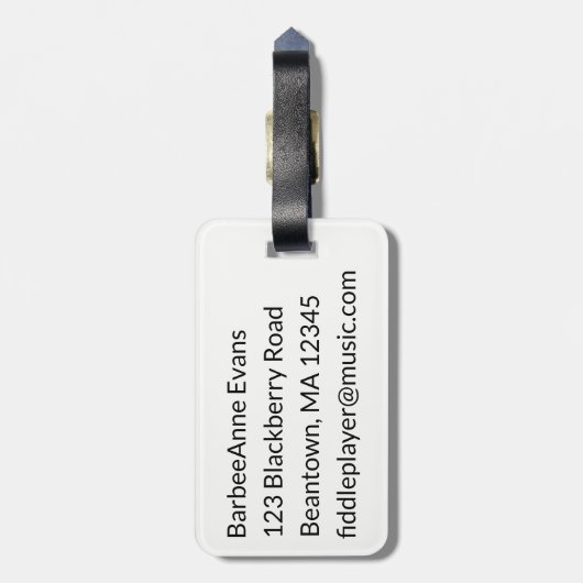 Violin Personaliseer Bagagelabel (Achterkant verticaal)