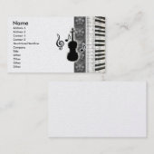 Violin Piano en Muzieknoten Visitekaartjes (Voorkant / Achterkant)