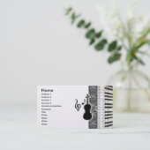 Violin Piano en Muzieknoten Visitekaartjes (Staand voorkant)