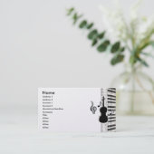 Violin Piano en Muzieknoten Visitekaartjes (Staand voorkant)