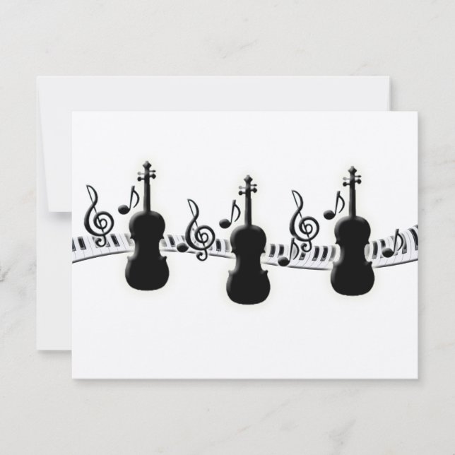 Violin Piano-toetsenbord en -Muzieknoten (Voorkant)