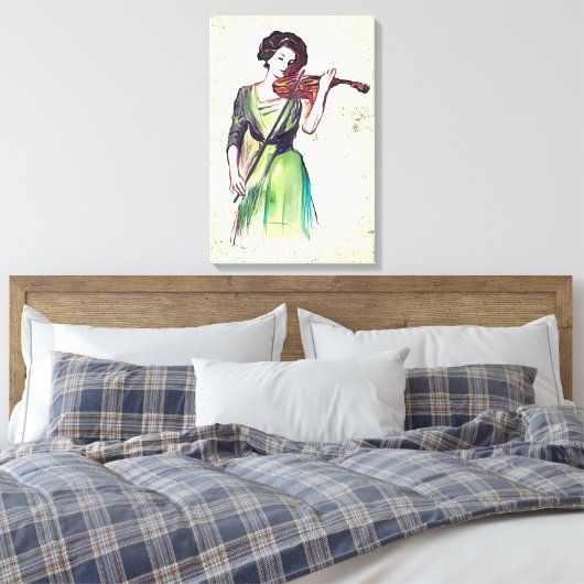 Violin player canvas afdruk (Insitu (Slaapkamer))