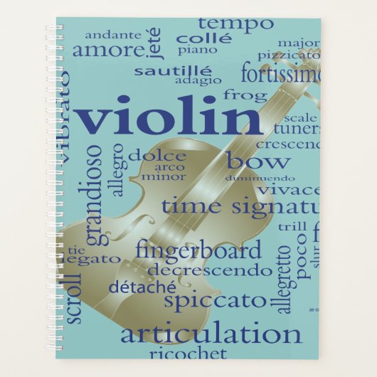 Violin Player Lesson Orchestra Planner (Voorkant)