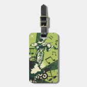 Violin Player Musical Notes Bagagelabel (Voorkant verticaal)