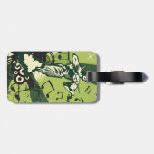 Violin Player Musical Notes Bagagelabel (Achterkant horizontaal)