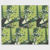 Violin Player Musical Notes Cadeaupapier (Vlak)