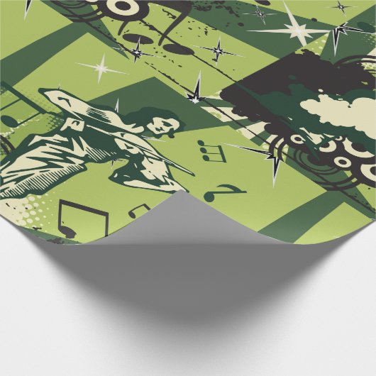 Violin Player Musical Notes Cadeaupapier (Hoek)