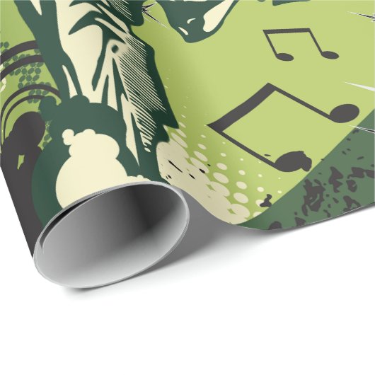 Violin Player Musical Notes Cadeaupapier (Rol Hoek)