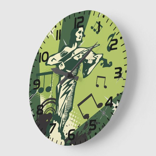 Violin Player Musical Notes Grote Klok (Hoek)