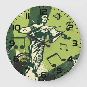 Violin Player Musical Notes Grote Klok