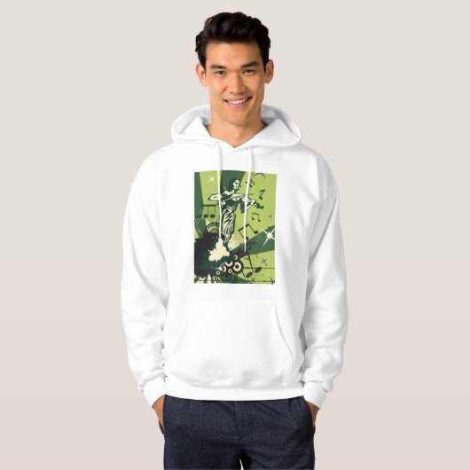 Violin Player Musical Notes Hoodie (Voorkant volledig)