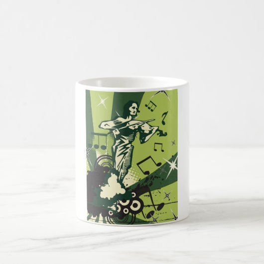 Violin Player Musical Notes Koffiemok (Center)