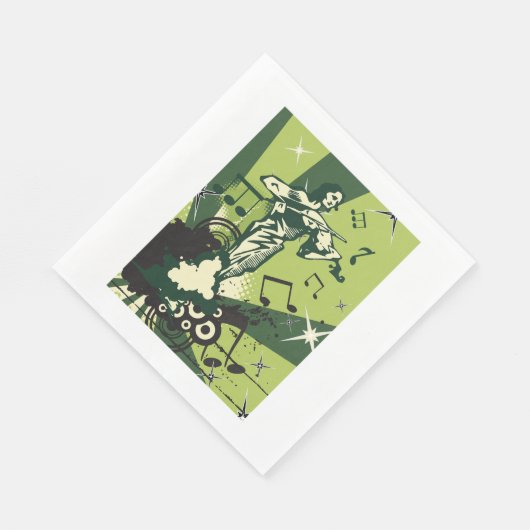 Violin Player Musical Notes Servet (Hoek)