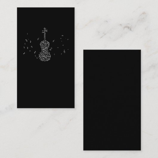 Violin Player Musical Notes String Instrument Visitekaartje (Voorkant / Achterkant)