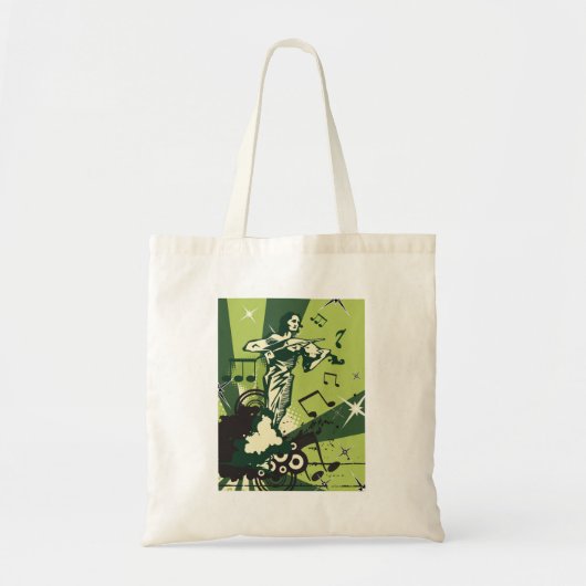 Violin Player Musical Notes Tote Bag (Voorkant)