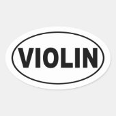 Violin Player Ovale Sticker (Voorkant)