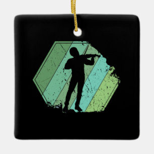 Violin Player Retro Keramisch Ornament