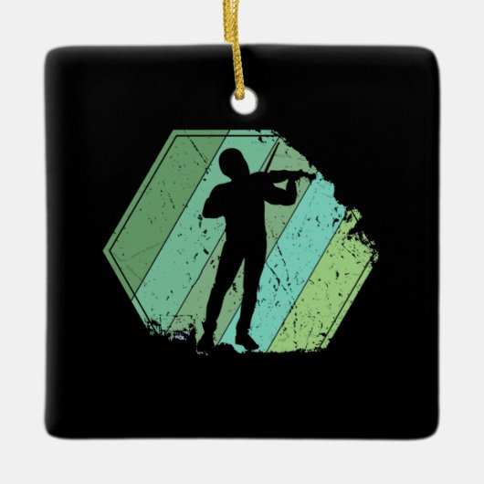 Violin Player Retro Keramisch Ornament (Voorkant)
