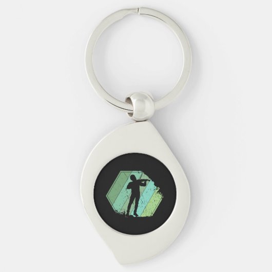 Violin Player Retro Sleutelhanger (Voorkant)