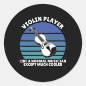 Violin player ronde sticker (Voorkant)