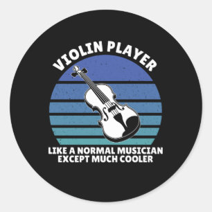 Violin player ronde sticker