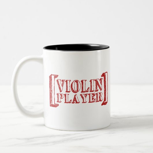 Violin Player Tweekleurige Koffiemok (Links)
