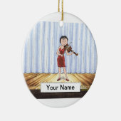 Violin Player - Vrouw Keramisch Ornament (Rechts)