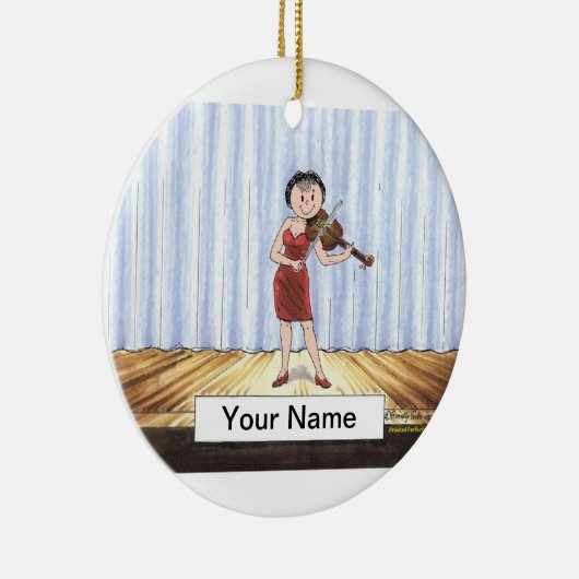 Violin Player - Vrouw Keramisch Ornament (Rechts)