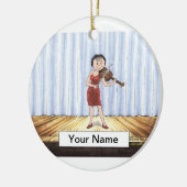 Violin Player - Vrouw Keramisch Ornament (Links)