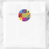 Violin Pop Art Ronde Sticker (Tas)