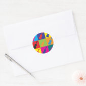 Violin Pop Art Ronde Sticker (Envelop)