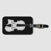 Violin Portret - Zwarte en witte foto Bagagelabel (Voorkant (horizontaal))