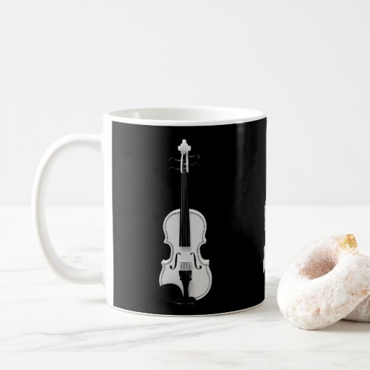 Violin Portret - Zwarte en witte foto Koffiemok (Met donut)