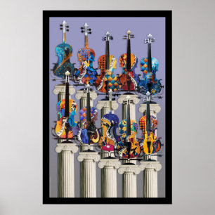 Violin Poster, Violin Music Wall Art, Violin Art,  Poster