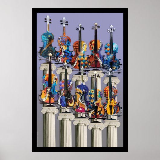Violin Poster, Violin Music Wall Art, Violin Art,  Poster (Voorkant)