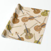 Violin Print Pattern Cadeaupapier (Uitgerold)