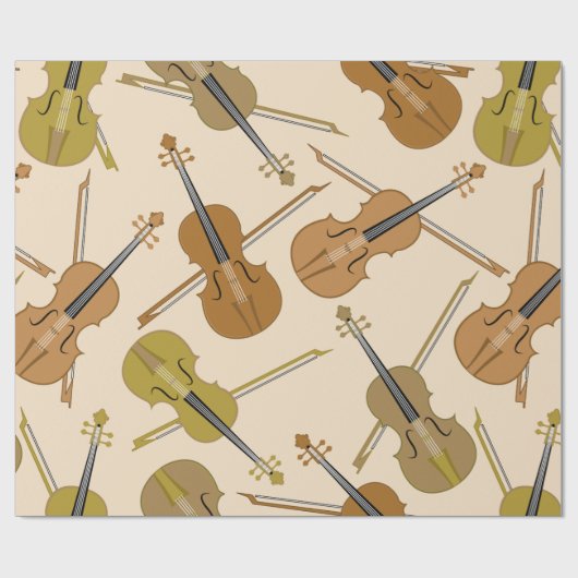 Violin Print Pattern Cadeaupapier (Vlak)