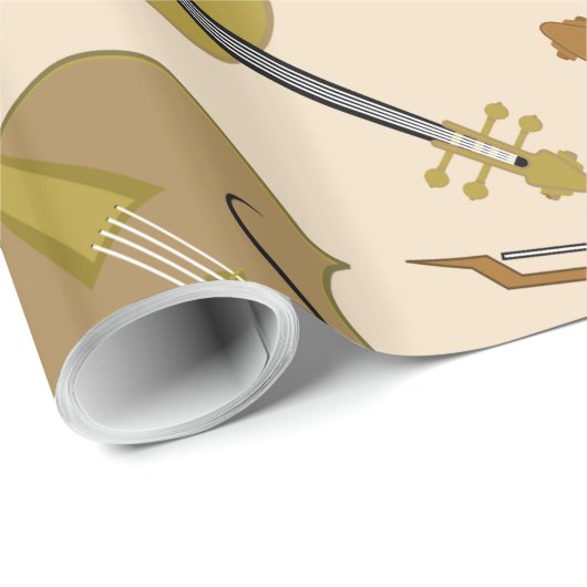 Violin Print Pattern Cadeaupapier (Rol Hoek)