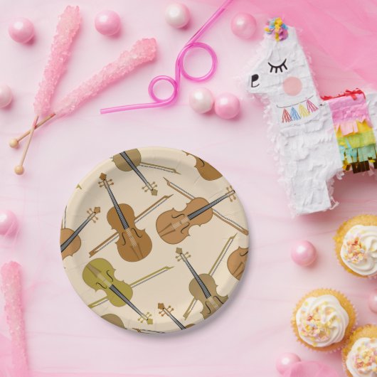 Violin Print Pattern Papieren Bordje (Feest)