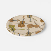 Violin Print Pattern Papieren Bordje (Gekanteld)