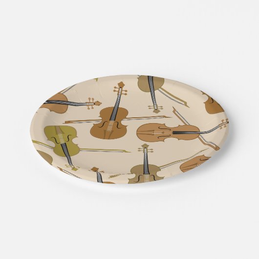Violin Print Pattern Papieren Bordje (Gekanteld)