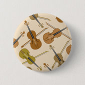 Violin Print Pattern Ronde Button 5,7 Cm (Voorkant)