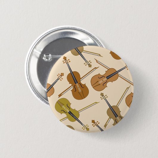 Violin Print Pattern Ronde Button 5,7 Cm (Voorkant /achterkant)