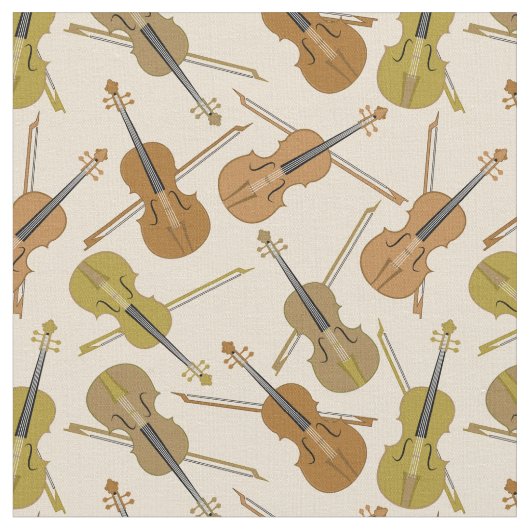 Violin Print Pattern Stof (Close Up)