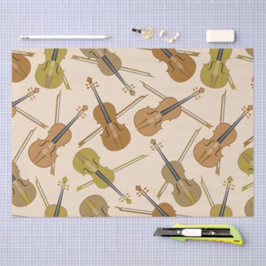 Violin Print Pattern Tissuepapier (Craft)
