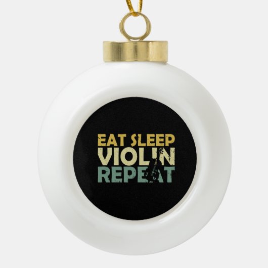Violin Retro Keramische Bal Ornament (Voorkant)