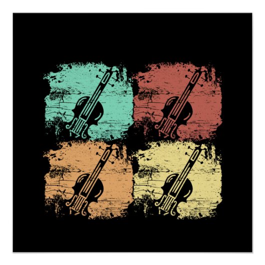 Violin Retro Perfect Poster (Voorkant)