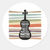 violin retro ronde sticker (Voorkant)