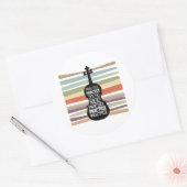 violin retro ronde sticker (Envelop)