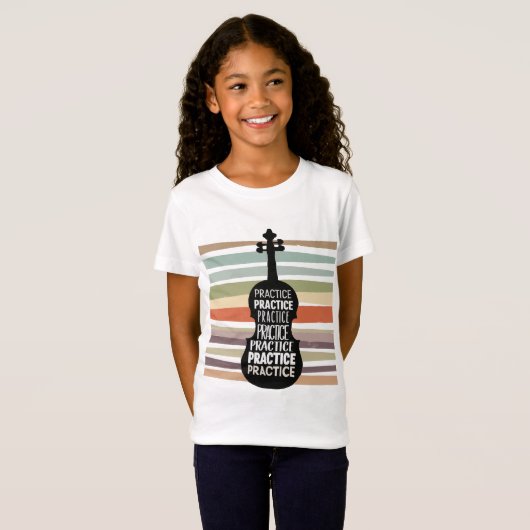violin retro t-shirt (Voorkant volledig)